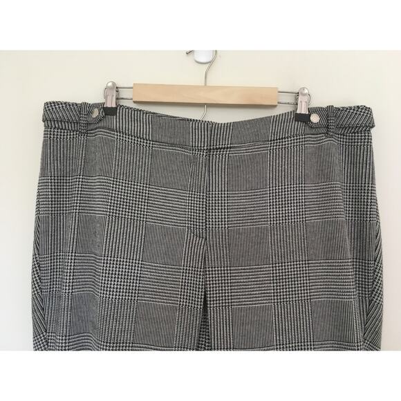 Calvin Klein Plus Size 16W Glen Plaid Ankle Pants Black & White $99.50 NWT - Picture 2 of 14